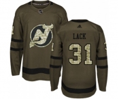 Youth New Jersey Devils #31 Eddie Lack Authentic Green Salute to Service Hockey Jersey