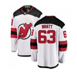 Youth New Jersey Devils #63 Jesper Bratt Fanatics Branded White Away Breakaway Hockey Jersey