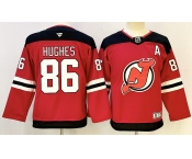 Youth New Jersey Devils #86 Jack Hughes Red With A Patch Stitched Jersey