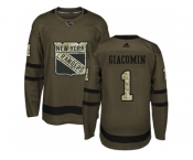Adidas New York Rangers #1 Eddie Giacomin Green Salute to Service Stitched NHL Jersey