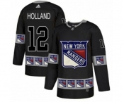 Adidas New York Rangers #12 Peter Holland Authentic Black Team Logo Fashion NHL Jersey