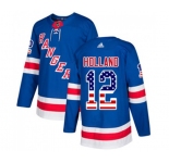 Adidas New York Rangers #12 Peter Holland Authentic Royal Blue USA Flag Fashion NHL Jersey
