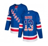 Adidas New York Rangers #13 Kevin Hayes Authentic Royal Blue USA Flag Fashion NHL Jersey