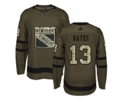 Adidas New York Rangers #13 Kevin Hayes Green Salute to Service Stitched NHL Jersey