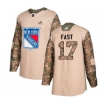 Adidas New York Rangers #17 Jesper Fast Authentic Camo Veterans Day Practice NHL Jersey