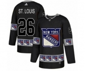 Adidas New York Rangers #26 Martin St. Louis Authentic Black Team Logo Fashion NHL Jersey
