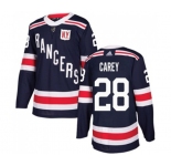 Adidas New York Rangers #28 Paul Carey Authentic Navy Blue 2018 Winter Classic NHL Jersey