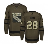 Adidas New York Rangers #28 Tie Domi Authentic Green Salute to Service NHL Jersey