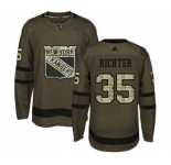 Adidas New York Rangers #35 Mike Richter Authentic Green Salute to Service NHL Jersey