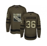 Adidas New York Rangers #36 Glenn Anderson Green Salute to Service Stitched NHL Jersey