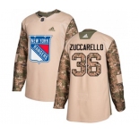 Adidas New York Rangers #36 Mats Zuccarello Authentic Camo Veterans Day Practice NHL Jersey