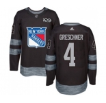 Adidas New York Rangers #4 Ron Greschner Premier Black 1917-2017 100th Anniversary NHL Jersey