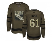 Adidas New York Rangers #61 Rick Nash Green Salute to Service Stitched NHL Jersey