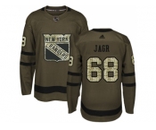 Adidas New York Rangers #68 Jaromir Jagr Green Salute to Service Stitched NHL Jersey
