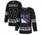 Adidas New York Rangers #77 Anthony DeAngelo Authentic Black Team Logo Fashion NHL Jersey
