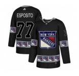 Adidas New York Rangers #77 Phil Esposito Authentic Black Team Logo Fashion NHL Jersey