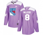 Adidas New York Rangers #8 Cody McLeod Authentic Purple Fights Cancer Practice NHL Jersey