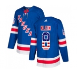 Adidas New York Rangers #8 Kevin Klein Authentic Royal Blue USA Flag Fashion NHL Jersey
