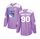 Adidas New York Rangers #90 Vladislav Namestnikov Authentic Purple Fights Cancer Practice NHL Jersey
