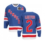 CCM New York Rangers #2 Brian Leetch Authentic Royal Blue 75TH Throwback NHL Jersey