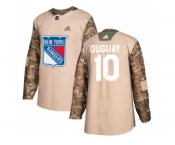 Men Adidas New York Rangers #10 Ron Duguay Camo Authentic 2017 Veterans Day Stitched NHL Jersey