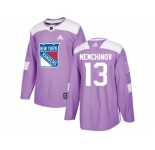Men Adidas New York Rangers #13 Sergei Nemchinov Purple Authentic Fights Cancer Stitched NHL Jersey