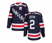 Men Adidas New York Rangers #2 Brian Leetch Navy Blue Authentic 2018 Winter Classic Stitched NHL Jersey