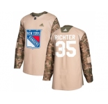 Men Adidas New York Rangers #35 Mike Richter Camo Authentic 2017 Veterans Day Stitched NHL Jersey