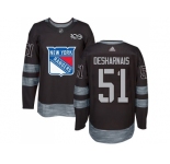 Men Adidas New York Rangers #51 David Desharnais Black 1917-2017 100th Anniversary Stitched NHL Jersey