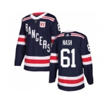 Men Adidas New York Rangers #61 Rick Nash Navy Blue Authentic 2018 Winter Classic Stitched NHL Jersey