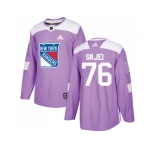 Men Adidas New York Rangers #76 Brady Skjei Purple Authentic Fights Cancer Stitched NHL Jersey
