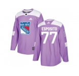 Men Adidas New York Rangers #77 Phil Esposito Purple Authentic Fights Cancer Stitched NHL Jersey