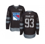 Men Adidas New York Rangers #93 Mika Zibanejad Black 1917-2017 100th Anniversary Stitched NHL Jersey