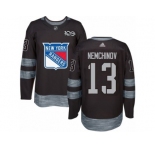Men's Adidas New York Rangers #13 Sergei Nemchinov Authentic Black 1917-2017 100th Anniversary NHL Jersey