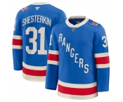 Men's New York Rangers #31 Igor Shesterkin Blue Centennial Stitched Hockey Jersey