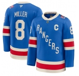 Men's New York Rangers #8 JT Miller Blue Centennial With C Patch Stitched Hockey Jersey