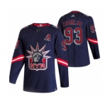 Men's New York Rangers #93 Mika Zibanejad Navy 2020-21 Reverse Retro Alternate Hockey Jersey