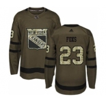 Men's Rangers #23 Adam Foxs Green Salute to Service Stitched Hockey Jersey