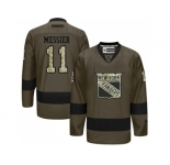 New York Rangers #11 Mark Messier Green Salute to Service Stitched NHL Jersey