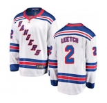 New York Rangers #2 Brian Leetch Fanatics Branded White Away Breakaway NHL Jersey