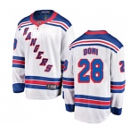 New York Rangers #28 Tie Domi Fanatics Branded White Away Breakaway NHL Jersey