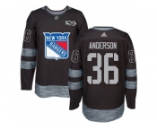 New York Rangers #36 Glenn Anderson Black 1917-2017 100th Anniversary Stitched NHL Jersey