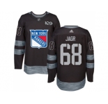New York Rangers #68 Jaromir Jagr Black 1917-2017 100th Anniversary Stitched NHL Jersey