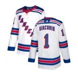 Reebok New York Rangers #1 Eddie Giacomin Authentic White Away NHL Jersey