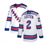 Reebok New York Rangers #2 Brian Leetch Authentic White Away NHL Jersey