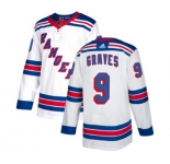 Reebok New York Rangers #9 Adam Graves Authentic White Away NHL Jersey