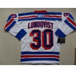 nhl new york rangers #30 lundoqvust white