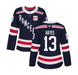 Women Adidas New York Rangers #13 Kevin Hayes Authentic Navy Blue 2018 Winter Classic NHL Jersey