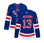 Women Adidas New York Rangers #13 Sergei Nemchinov Premier Royal Blue Home NHL Jersey