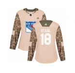 Women Adidas New York Rangers #18 Marc Staal Camo Authentic 2017 Veterans Day Stitched NHL Jersey